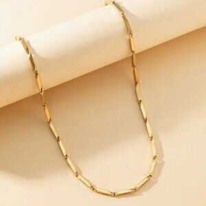 Uni-Sex 14k Gold Plated Stainless Steel Chain Necklace